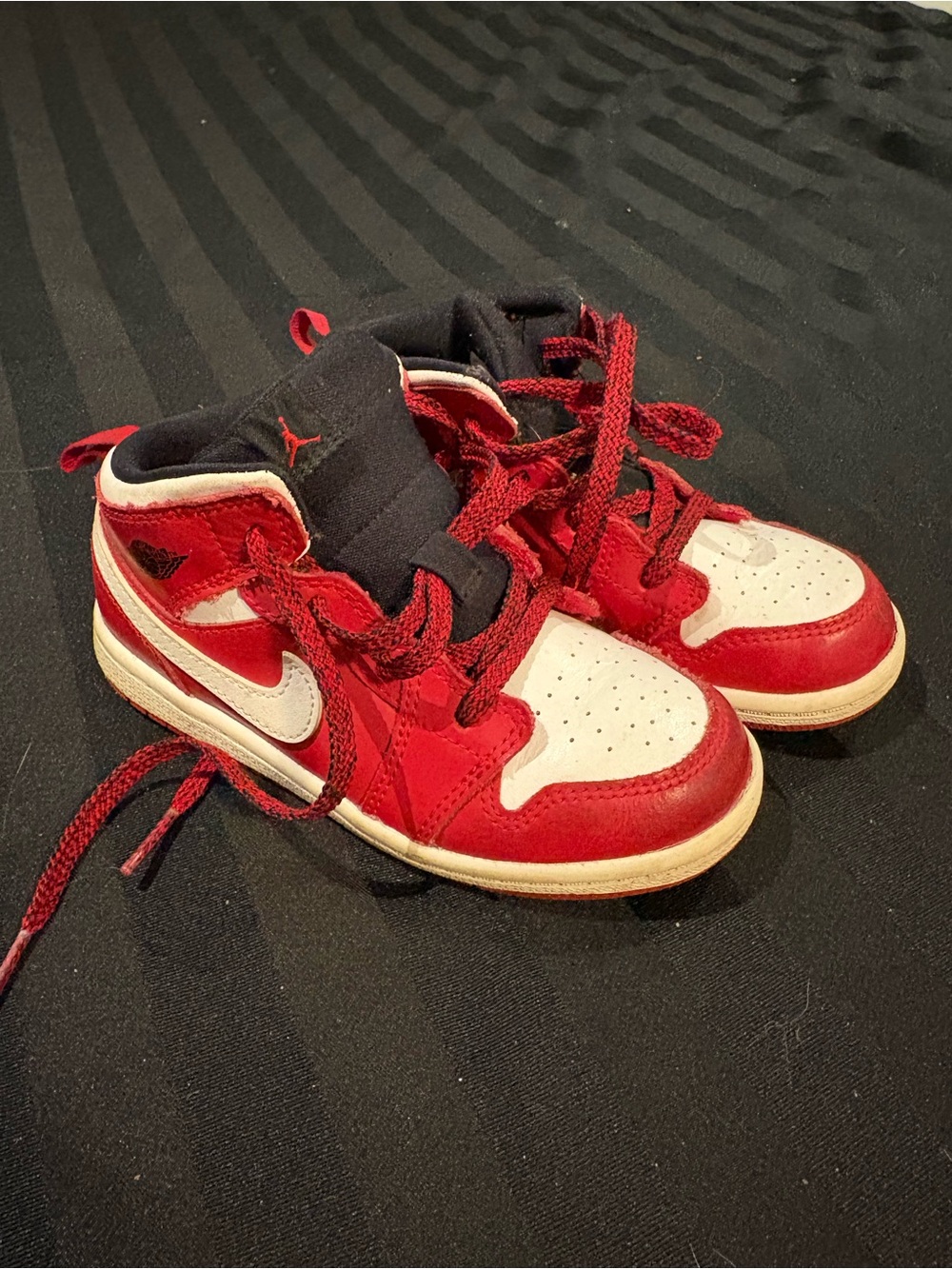 Jordan Kids' Red and White High-Top Sneakers
